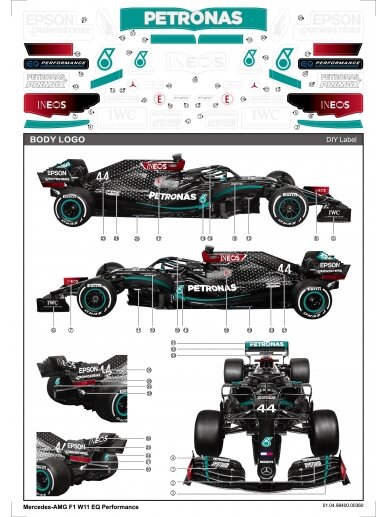 RASTAR 1:18 valdomas automodelis Mercedes-AMG F1 W11 EQ , 98500 1