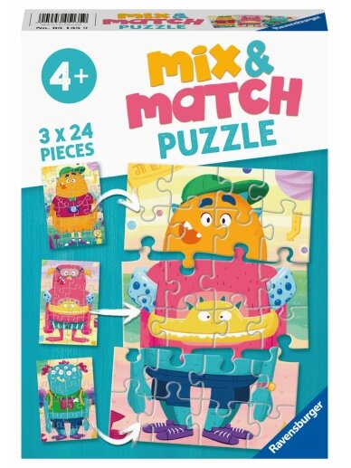 RAVENSBURGER dėlionė Mix-up Monsters, 3x24d., 05135