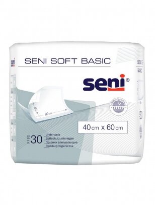 Hygienic underpads, Seni soft basic, 40x60, 1 pcs.