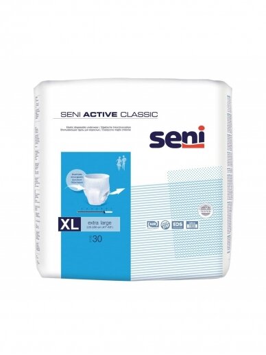 SENI ACTIVE sauskelnės-kelnaitės CLASSIC EXTRA LARGE 4, 1 vnt.