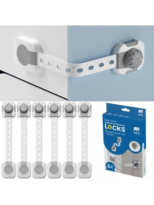SIPO apsauga smart lock stalčiams durelėms 6 vnt SBS-214