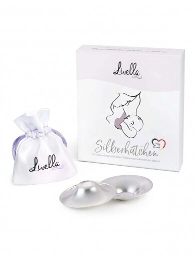 Livella Silver Nursing Cups made of 999 fine silver (2 pieces)