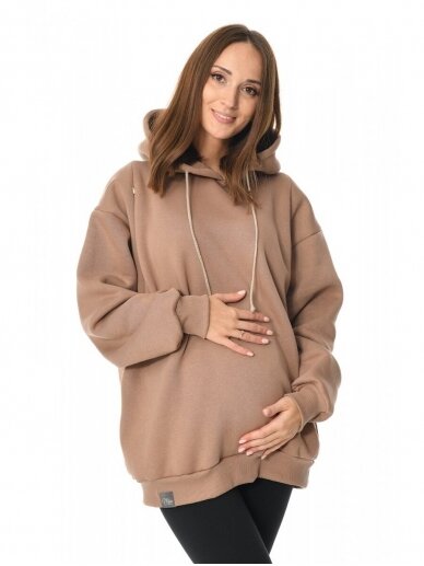 Warm sweater for pregnant and nursing, Naomi, by Mija (cappuccino)