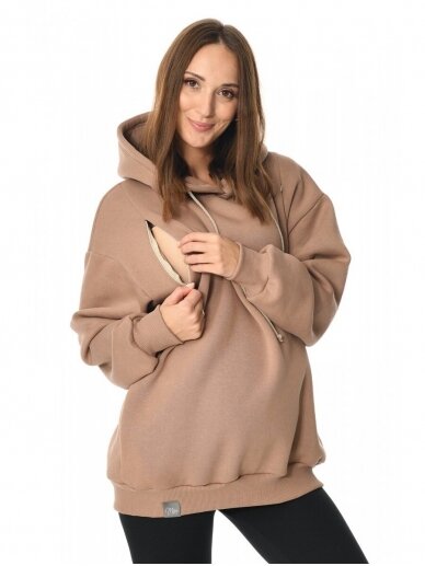 Warm sweater for pregnant and nursing, Naomi, by Mija (cappuccino) 2