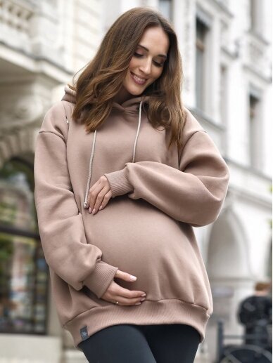 Šiltas džemperis nėščioms ir maitinančioms, Naomi, Mija (cappuccino) 4