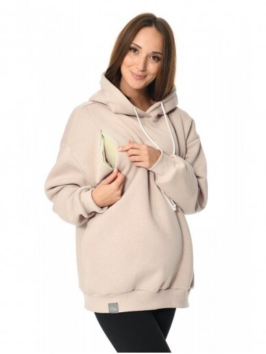 Warm sweater for pregnant and nursing, Naomi, by Mija (beige) 1
