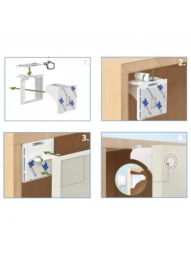 SIPO apsauga stalčiams durelėms magnetinė 4 vnt SBS-M4 6