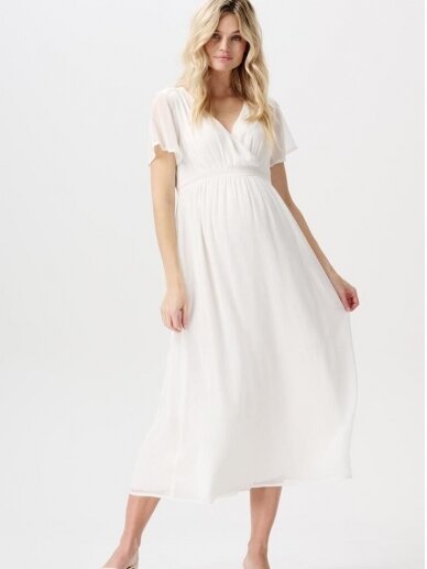 Dress for pregnant and nursing Amelie Maxi, Noppies Burlwood (Cream) 1