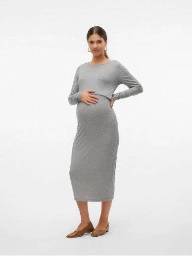 Maternity and nursing dress, MLBRYNNA, Mama;licious (grey) 7