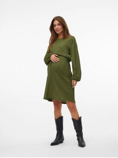 Maternity and nursing dress, MLLUANA, Mama;licious (green)  7