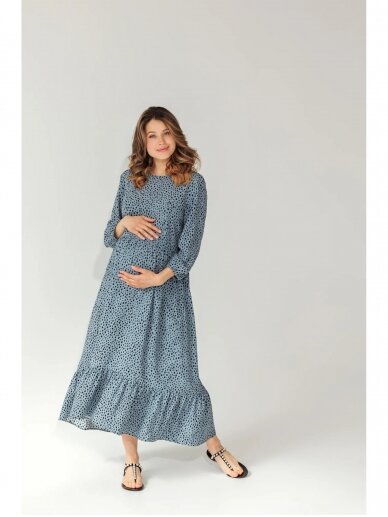 Suknelė nėščioms ir maitinančioms, Blue, MOM ONLY (melsva su taškeliais) 4