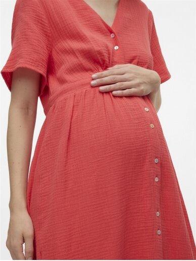 Suknelė nėščioms ir maitinančioms VMMNATALI, Cayenne, Vero Moda (Koralinė) 3