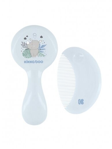 Comb and brush with natural bristles Savanna Blue, Kikkaboo 1