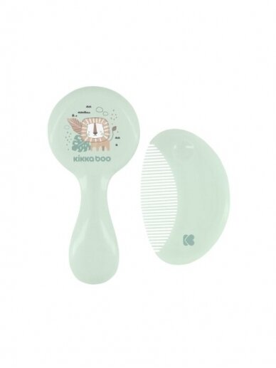 Comb and brush with natural bristles Savanna Pink, Kikkaboo 1