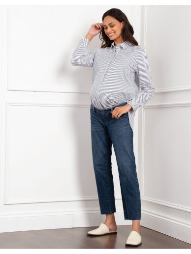 Organic Tapered Frayed Hem Maternity Jeans Ryder, Seraphine 3