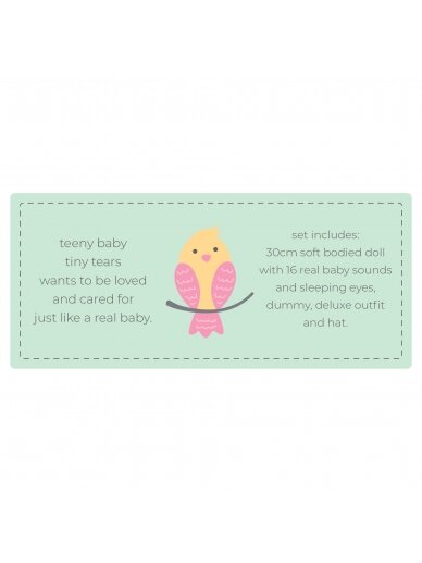 TINY TEARS lėlė-kūdikis Teeny, su garsais, 11004 5