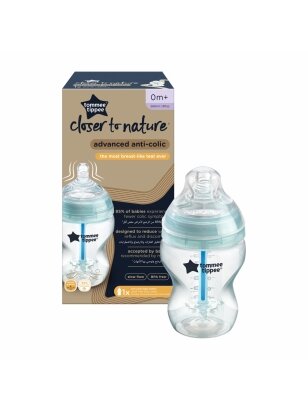 TOMMEE TIPPEE buteliukas ANTI-COLIC, 260 ml, 0 m+, 1 vnt., 42256986