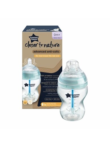 TOMMEE TIPPEE buteliukas ANTI-COLIC, 260 ml, 0 m+, 1 vnt., 42256986