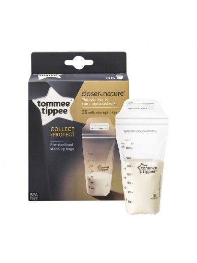 TOMMEE TIPPEE maišeliai pienui laikyti, 36 vnt., 42302241 1