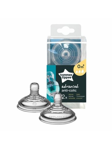 TOMMEE TIPPEE žindukai kintamos srovės ANTI-COLIC, 2 vnt., 424587