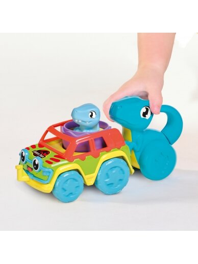 TOMY mašinėlės rinkinys su dinozauru Chase & Roll Raptors, E73251 11