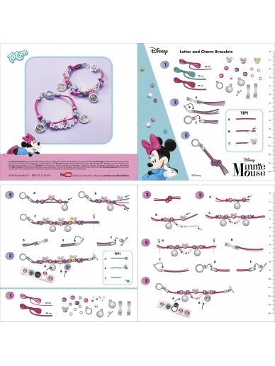 TOTUM DISNEY MINNIE MOUSE kūrybinis rinkinys Letter & Charm Bracelets, 580176 2