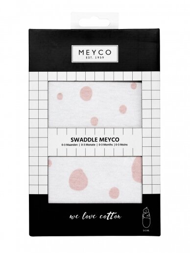 Baby Swaddle, 0-3 months by Meyco Baby (Dots - pink) 1