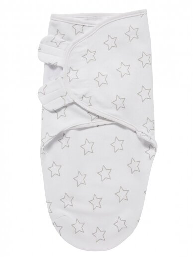 Baby Swaddle, 4-6 months by Meyco Baby (Stars - Grey)