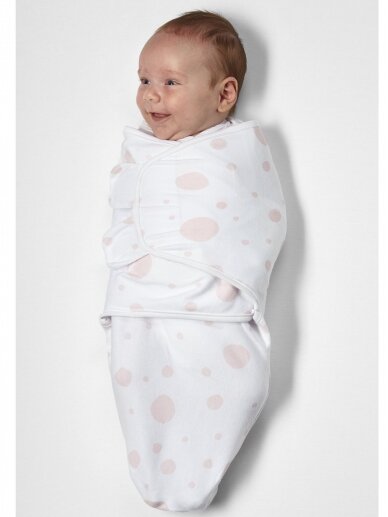 Baby Swaddle, 0-3 months by Meyco Baby (Dots - pink) 3